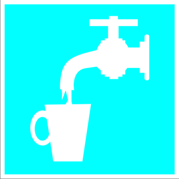 D02 питьевая вода (пленка, 200х200 мм) - Знаки безопасности - Указательные знаки - Магазин охраны труда и техники безопасности stroiplakat.ru